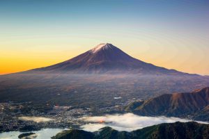 Mt. Fuji, Japan over Kawaguchi Lake.